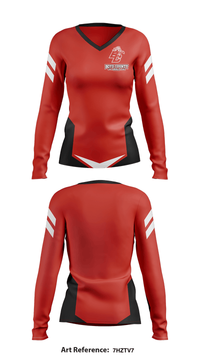 Boyd County Golf 22778362 Women's Long Sleeve V-neck Shirt - 1