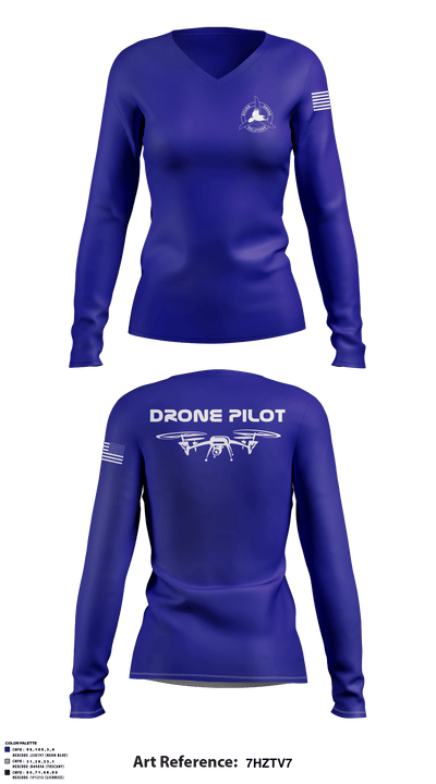 Raven Drone Solutions 1320053 Women's Long Sleeve V-neck Shirt - 1