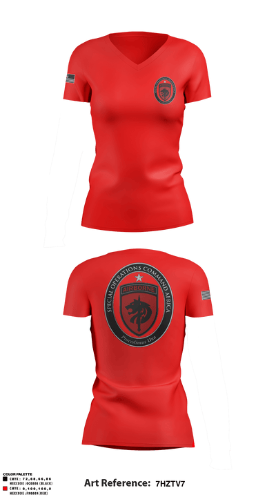 SOCAF 57961693 Women's Short Sleeve V-neck Shirt - 2