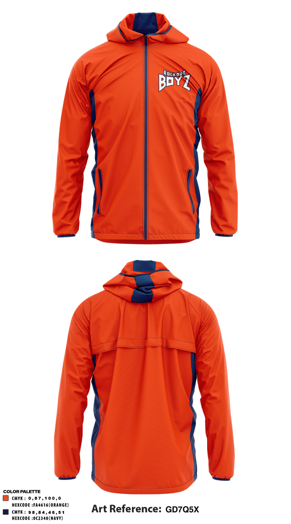 Windbreaker, RockOut BOYZ, Football, Teamtime, Team time, sublimation, custom sports apparel, team uniforms, spirit wear, spiritwear, sports uniforms, custom shirts, team store, custom team store, fundraiser sports, apparel fundraiser