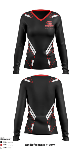 Women's Long Sleeve Vneck Shirt, Cabot High School Soccer, Women's Soccer, Teamtime, Team time, sublimation, custom sports apparel, team uniforms, spirit wear, spiritwear, sports uniforms, custom shirts, team store, custom team store, fundraiser sports, apparel fundraiser