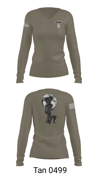 Women's Long Sleeve Vneck Shirt, , Air Force, Teamtime, Team time, sublimation, custom sports apparel, team uniforms, spirit wear, spiritwear, sports uniforms, custom shirts, team store, custom team store, fundraiser sports, apparel fundraiser