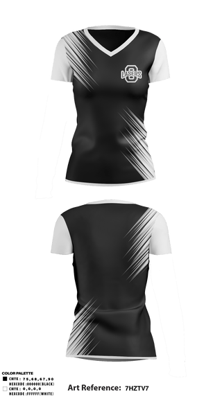 Women's Short Sleeve Vneck Shirt, Ohio Lasers, Softball, Teamtime, Team time, sublimation, custom sports apparel, team uniforms, spirit wear, spiritwear, sports uniforms, custom shirts, team store, custom team store, fundraiser sports, apparel fundraiser