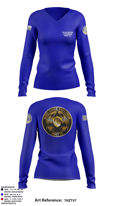Wind River Explorer Post 13 83614343 Women's Long Sleeve V-neck Shirt - 5