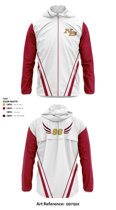 Ninety Six high school track and field 9377994 Windbreaker - 5