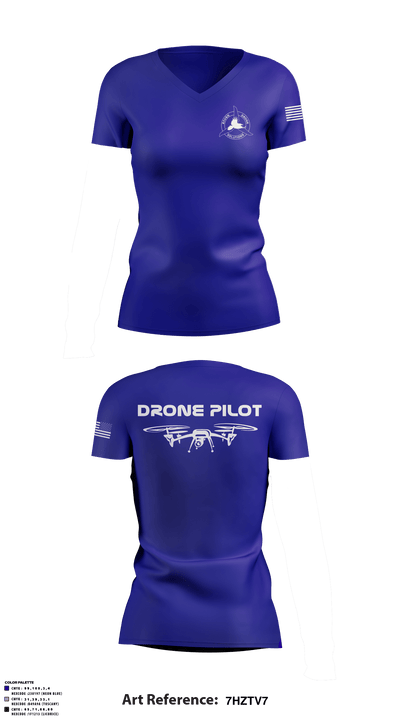 Raven Drone Solutions 1320053 Women's Short Sleeve V-neck Shirt - 1