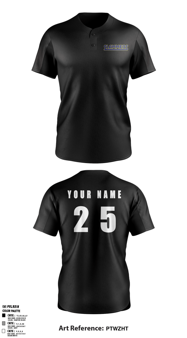 Two Button Softball Jersey, Slammers FP, Softball, Teamtime, Team time, sublimation, custom sports apparel, team uniforms, spirit wear, spiritwear, sports uniforms, custom shirts, team store, custom team store, fundraiser sports, apparel fundraiser