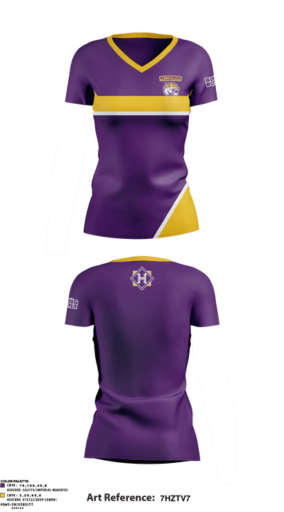 Hattiesburg High School Powerlifting 97684171 Women's Short Sleeve V-neck Shirt - 2