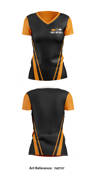 Carey Softball 42370102 Women's Short Sleeve V-neck Shirt - 1