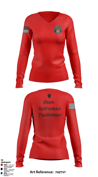Women's Long Sleeve Vneck Shirt, , National Guard, Teamtime, Team time, sublimation, custom sports apparel, team uniforms, spirit wear, spiritwear, sports uniforms, custom shirts, team store, custom team store, fundraiser sports, apparel fundraiser