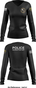 Nueces County District Attorney's Criminal Interdiction Unit 16542421 Women's Long Sleeve V-neck Shirt - 2
