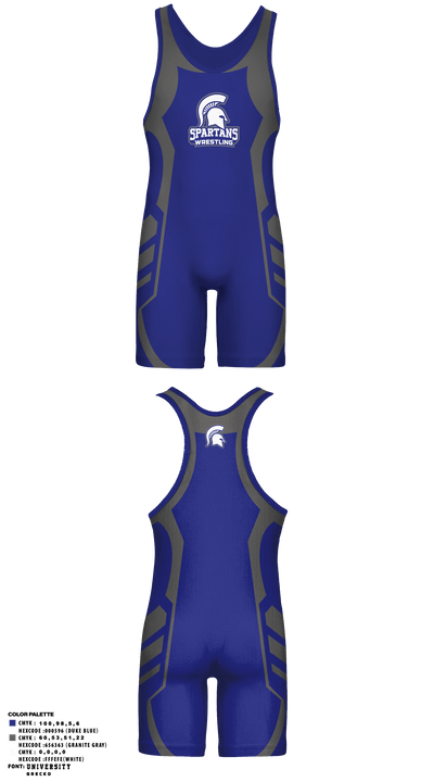 Spartans Wrestling 14961906 Wrestling Singlet - 1