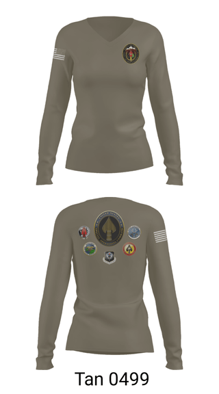 Women's Long Sleeve Vneck Shirt, , Army, Teamtime, Team time, sublimation, custom sports apparel, team uniforms, spirit wear, spiritwear, sports uniforms, custom shirts, team store, custom team store, fundraiser sports, apparel fundraiser