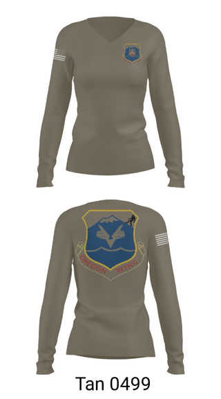 Women's Long Sleeve Vneck Shirt, , Air Force, Teamtime, Team time, sublimation, custom sports apparel, team uniforms, spirit wear, spiritwear, sports uniforms, custom shirts, team store, custom team store, fundraiser sports, apparel fundraiser
