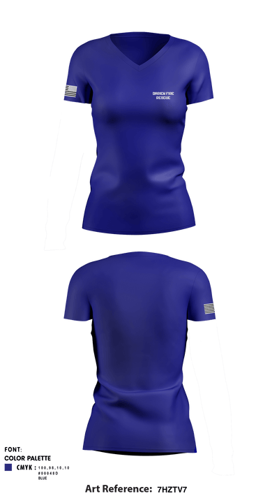 Darien fire/ rescue 72863582 Women's Short Sleeve V-neck Shirt - 1