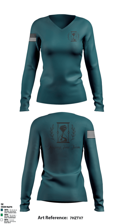 Keeping Time Farm 90678690 Women's Long Sleeve V-neck Shirt - 1