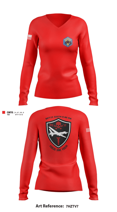 DET 15 325th EMIB 30481521 Women's Long Sleeve V-neck Shirt - 1