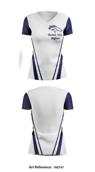 Trabuco Hills Softball 38955214 Women's Short Sleeve V-neck Shirt - 1