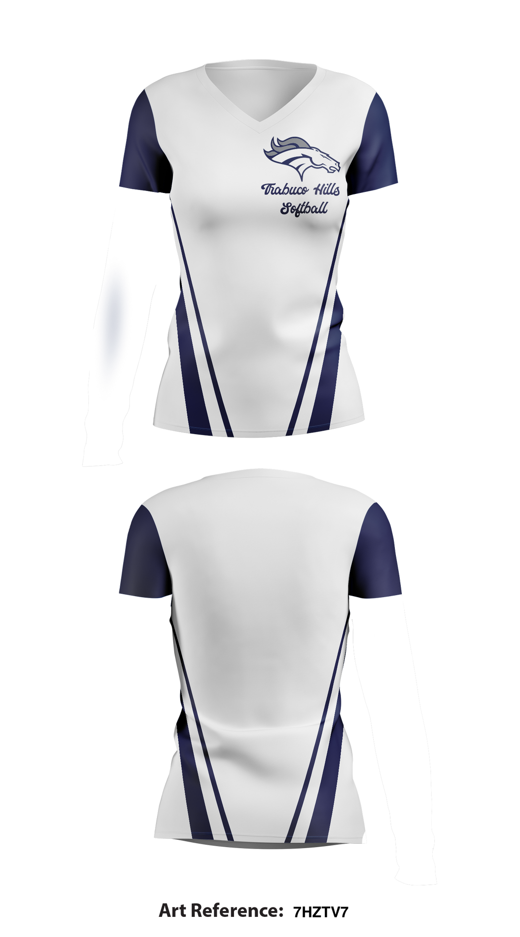 Trabuco Hills Softball 38955214 Women's Short Sleeve V-neck Shirt - 1