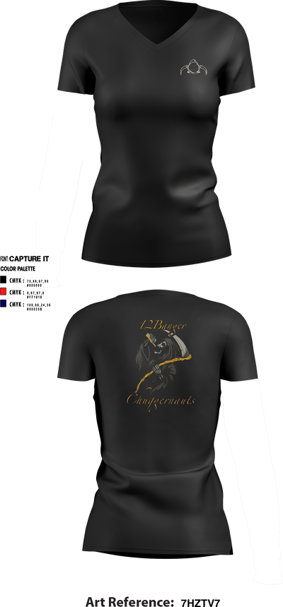 Reaper 4356071 Women's Short Sleeve V-neck Shirt - 2