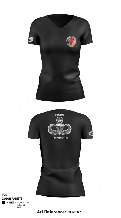 USASOC 89030074 Women's Short Sleeve V-neck Shirt - 1