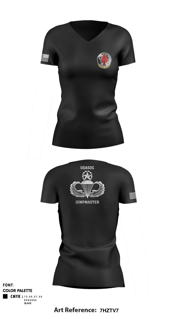 Women's Short Sleeve Vneck Shirt, USASOC, Army, Teamtime, Team time, sublimation, custom sports apparel, team uniforms, spirit wear, spiritwear, sports uniforms, custom shirts, team store, custom team store, fundraiser sports, apparel fundraiser