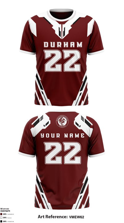 Durham Middle School Football 25146263 Short Sleeve Performance Shirt - 2