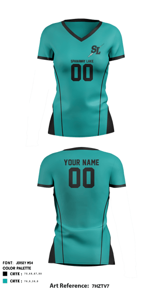 Women's Short Sleeve Vneck Shirt, Spanaway Lake High School Volleyball, Women's Volleyball, Teamtime, Team time, sublimation, custom sports apparel, team uniforms, spirit wear, spiritwear, sports uniforms, custom shirts, team store, custom team store, fundraiser sports, apparel fundraiser
