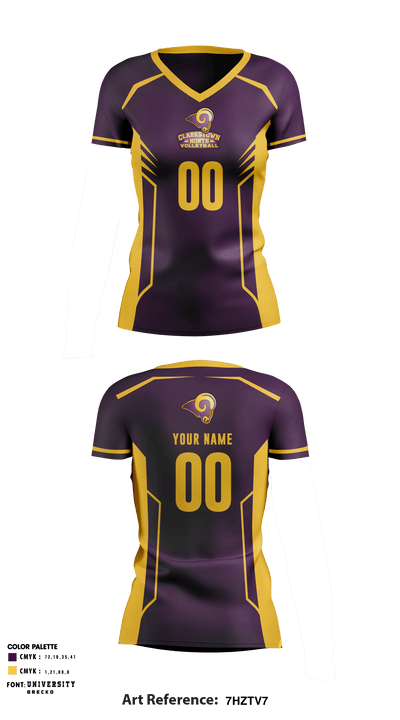 Clarkstown North High School Volleyball 27613067 Women's Short Sleeve V-neck Shirt - 1