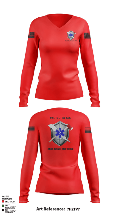 Willits Little Lake Joint Rescue Task Force 48326276 Women's Long Sleeve V-neck Shirt - 2 (1)