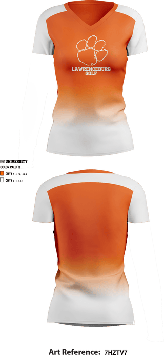 Women's Short Sleeve Vneck Shirt, Lawrenceburg High School Golf, Golf, Teamtime, Team time, sublimation, custom sports apparel, team uniforms, spirit wear, spiritwear, sports uniforms, custom shirts, team store, custom team store, fundraiser sports, apparel fundraiser