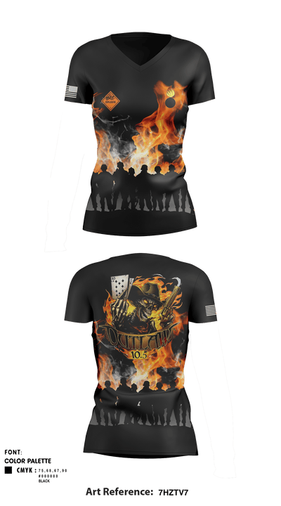 205th MOD 76788798 Women's Short Sleeve V-neck Shirt - 1