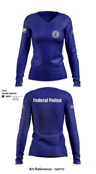 Women's Long Sleeve Vneck Shirt, , Police, Teamtime, Team time, sublimation, custom sports apparel, team uniforms, spirit wear, spiritwear, sports uniforms, custom shirts, team store, custom team store, fundraiser sports, apparel fundraiser