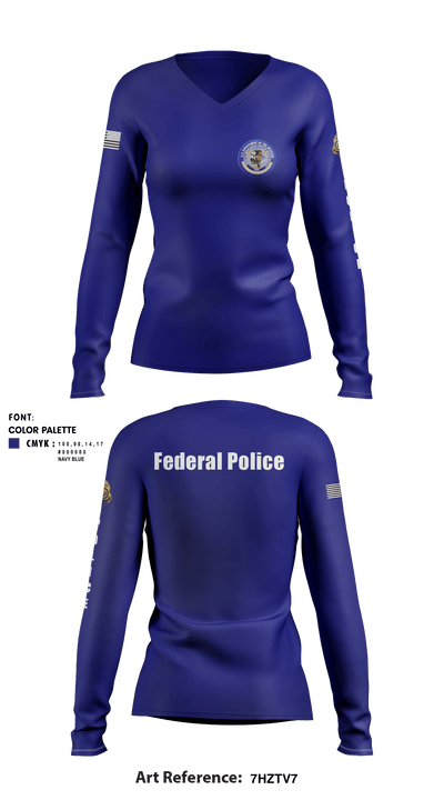 BIA POLICE 54226470 Women's Long Sleeve V-neck Shirt - 1