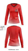 Sharyland High School Swimming 27265437 Women's Long Sleeve V-neck Shirt - 1