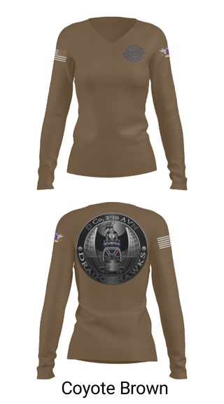 Women's Long Sleeve Vneck Shirt, , Army, Teamtime, Team time, sublimation, custom sports apparel, team uniforms, spirit wear, spiritwear, sports uniforms, custom shirts, team store, custom team store, fundraiser sports, apparel fundraiser