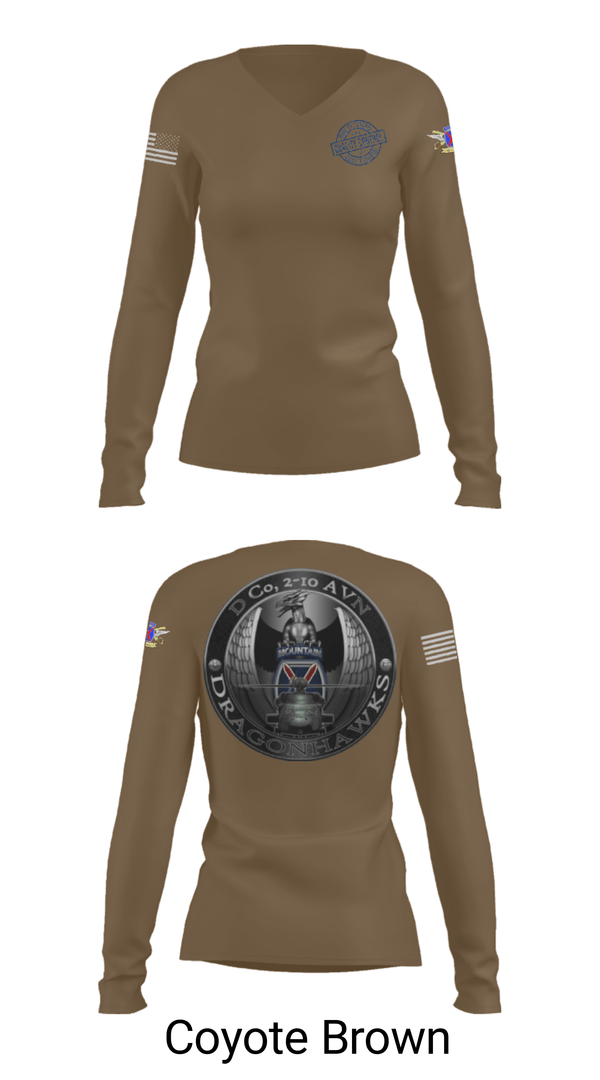 Women's Long Sleeve Vneck Shirt, , Army, Teamtime, Team time, sublimation, custom sports apparel, team uniforms, spirit wear, spiritwear, sports uniforms, custom shirts, team store, custom team store, fundraiser sports, apparel fundraiser