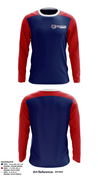 Long Sleeve Performance Shirt, Usa Softball New Hamsphire, Softball, Teamtime, Team time, sublimation, custom sports apparel, team uniforms, spirit wear, spiritwear, sports uniforms, custom shirts, team store, custom team store, fundraiser sports, apparel fundraiser