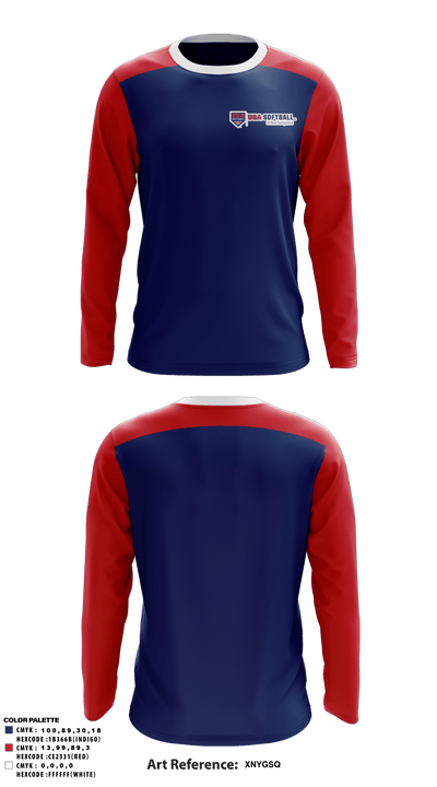Usa Softball New Hampshire 15032759 Long Sleeve Performance Shirt - 1