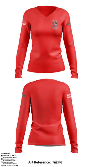 Women's Long Sleeve Vneck Shirt, 5th SFG Riggers 10164635, , Teamtime, Team time, sublimation, custom sports apparel, team uniforms, spirit wear, spiritwear, sports uniforms, custom shirts, team store, custom team store, fundraiser sports, apparel fundraiser