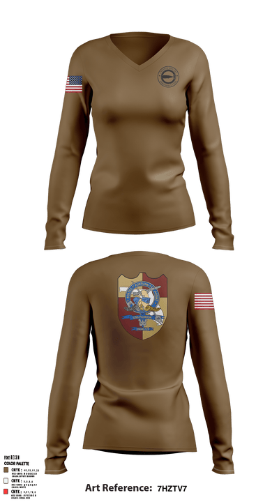 USS Florida TM Div 72470981 Women's Long Sleeve V-neck Shirt - 1