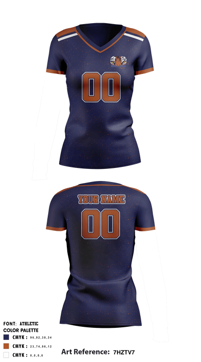 Galion High School Women's Volleyball 89296456 Women's Short Sleeve V-neck Shirt - 2