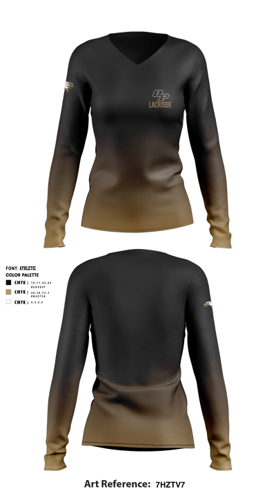 Oak Park High School Lacrosse 65848983 Women's Long Sleeve V-neck Shirt - 4