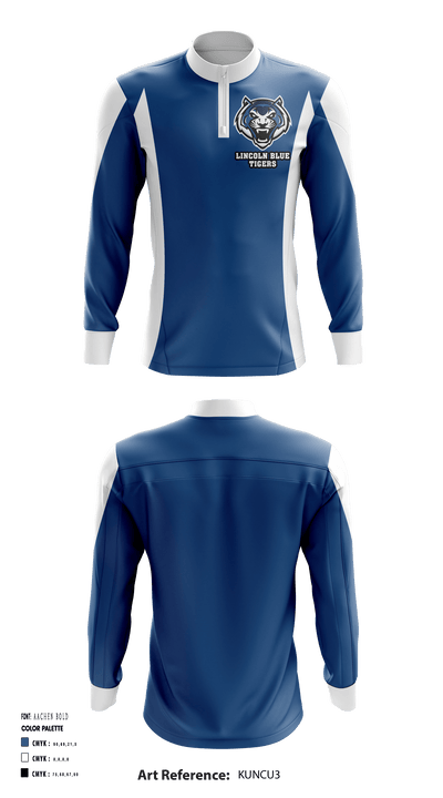 Lincoln Blue Tigers 71519755 Quarter Zip Jacket - 1