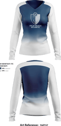 Palm Beach Atlantic University Golf 13723448 Women's Long Sleeve V-neck Shirt - 1
