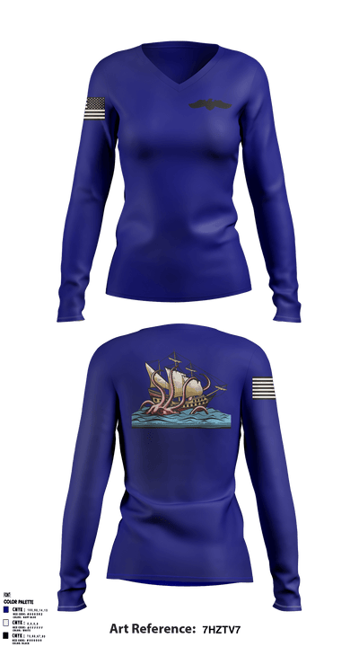 SSMP Detachment 71 50921061 Women's Long Sleeve V-neck Shirt - 1