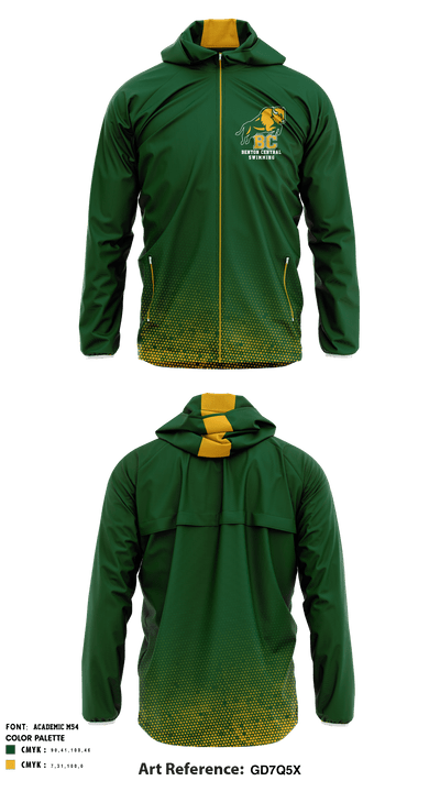Benton Central High School Swimming 3550565 Windbreaker - 1