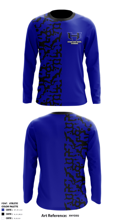 Hebron High School Swimming 19296046 Long Sleeve Performance Shirt - 1