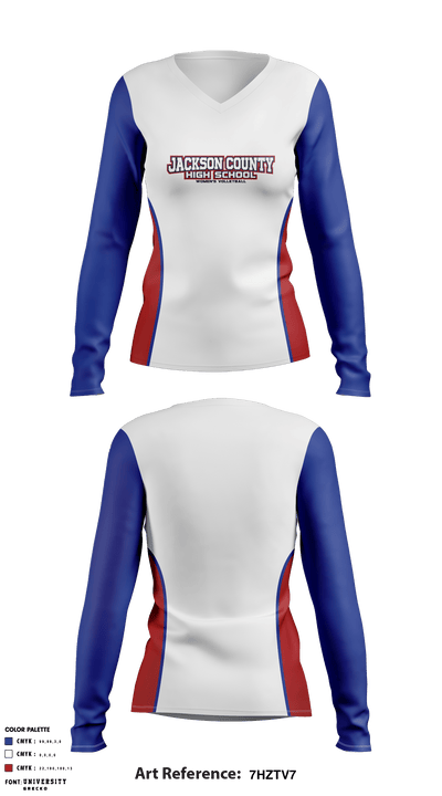 Jackson County High School Women's Volleyball 46143681 Women's Long Sleeve V-neck Shirt - 3