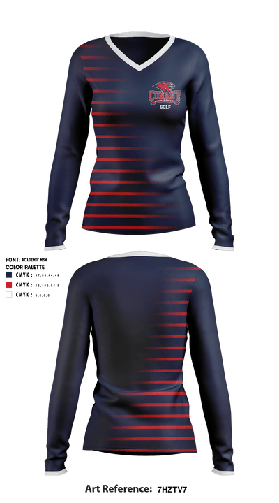 James B Conant High School Golf 15736330 Women's Long Sleeve V-neck Shirt - 1